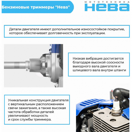 Бензиновый триммер Нева BCK753U PRO